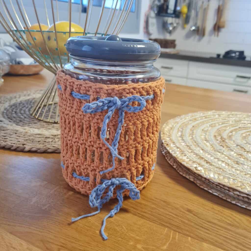 easy crochet jar cozy