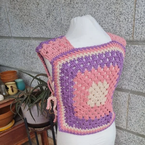 granny crochet summer top free pattern