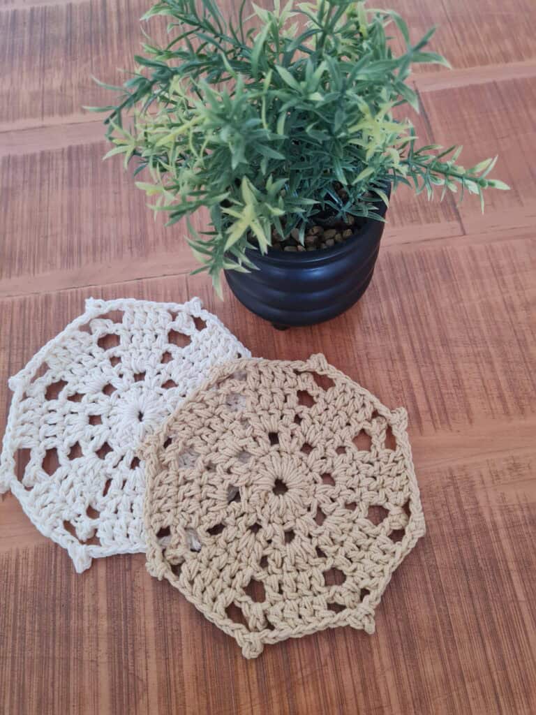 bloom crochet coaster