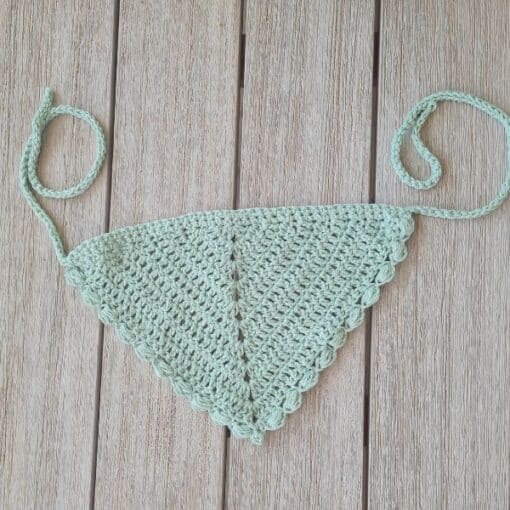 crochet puff stitch bandana in cotton yarn 1