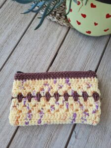 hot fudge sundae crochet pouch