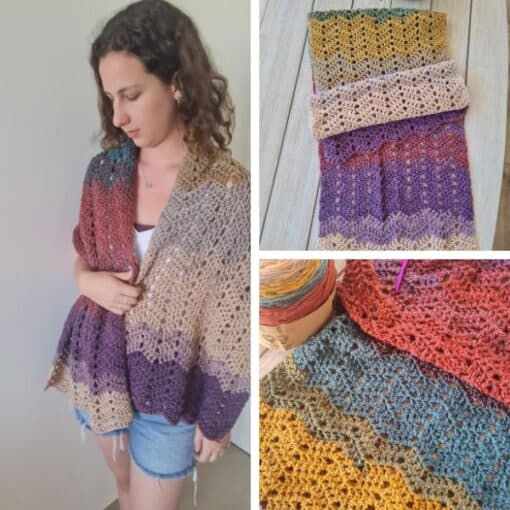 How to crochet a simple chevron wrap