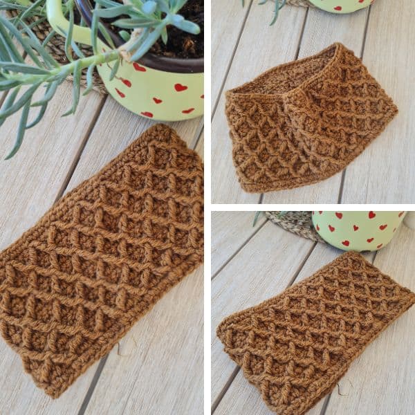 Easy & Cozy Diamond Stitch Cowl Free Pattern