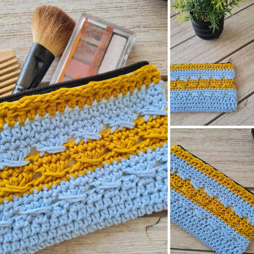 make up crochet pouch free pattern