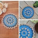 blue petals crochet mandala free pattern