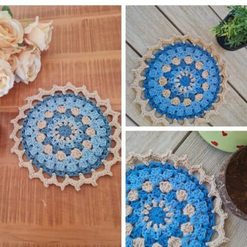 blue petals crochet mandala free pattern
