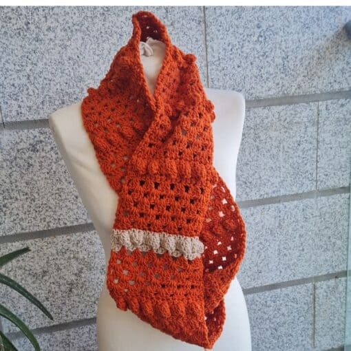 rust crochet scarf free pattern1