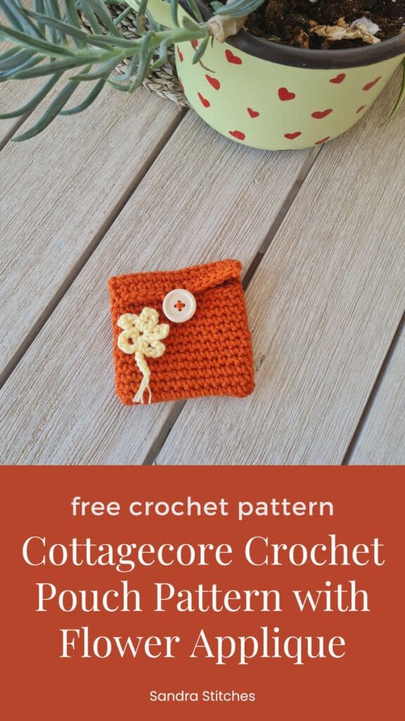 Close-up detail of the single crochet yarn under (YU) technique used to create a dense, sturdy fabric for a handmade coin purse.