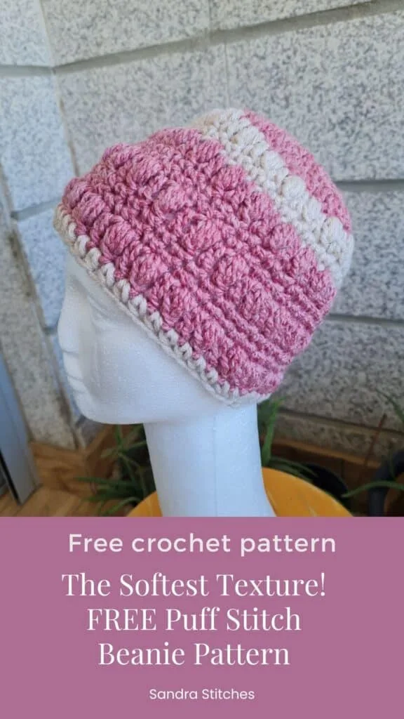 puff stitch crochet beanie free pattern