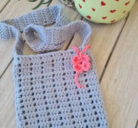 crochet bag with flower tutorial