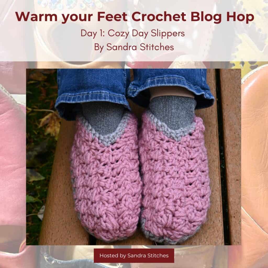 warm your feet crochet slippers blog hop (1)