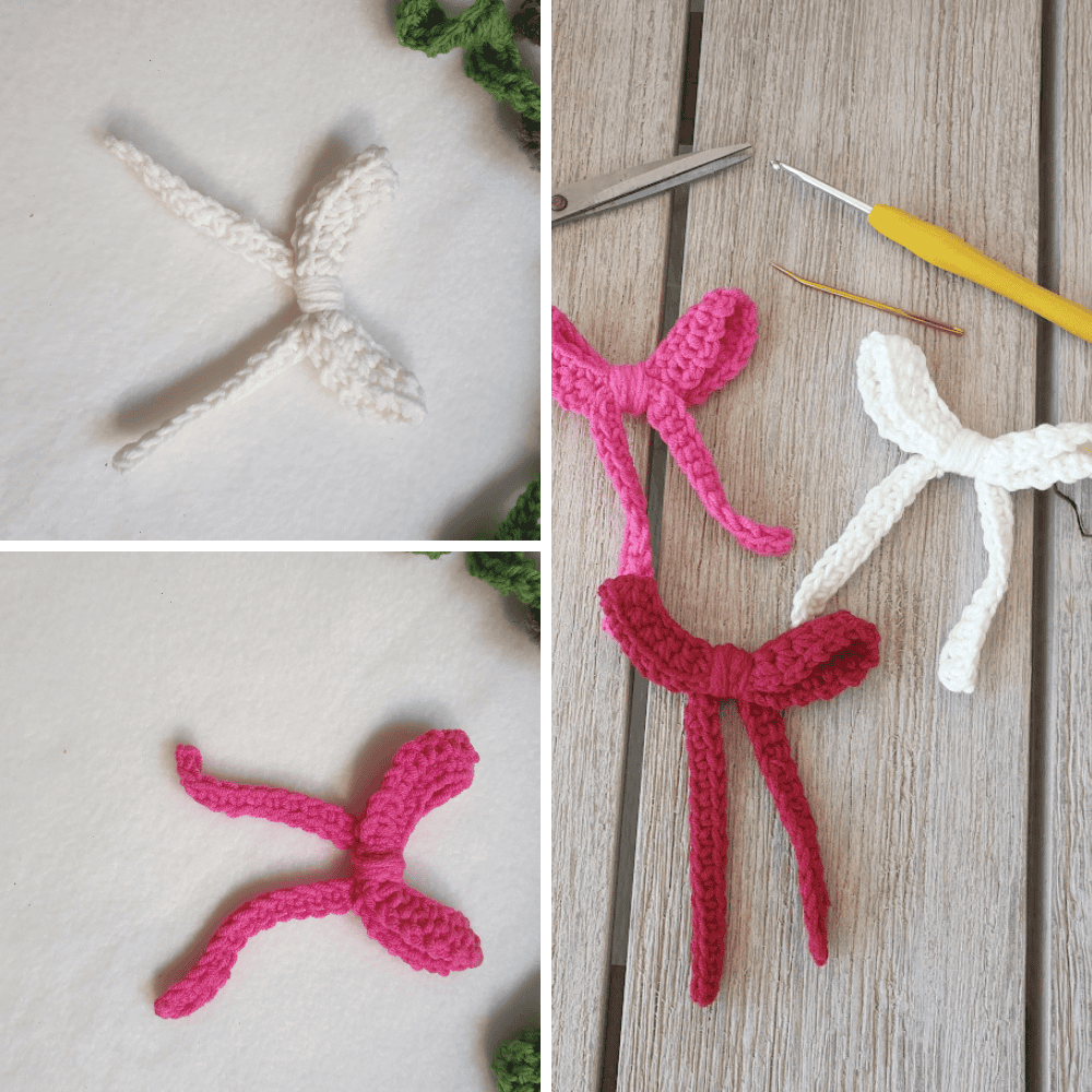 Easy crochet bow tutorial by Sandra Stitches